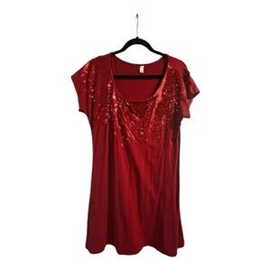 Red Sequin Women's Top